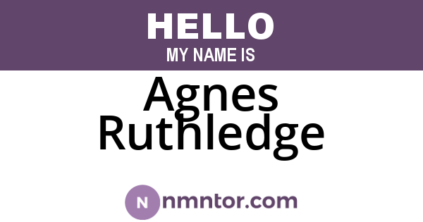 Agnes Ruthledge