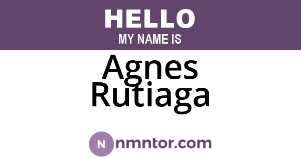 Agnes Rutiaga