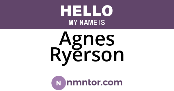 Agnes Ryerson