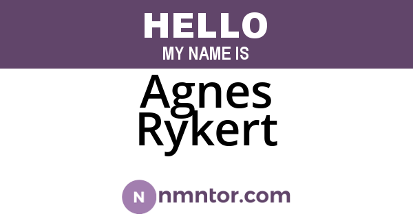 Agnes Rykert