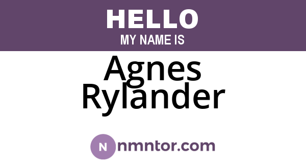 Agnes Rylander