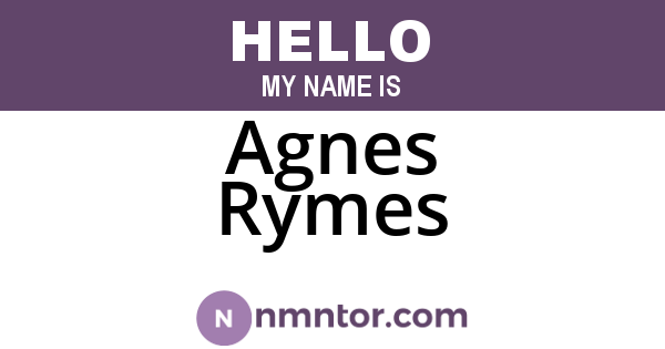Agnes Rymes