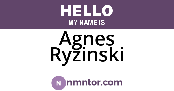 Agnes Ryzinski