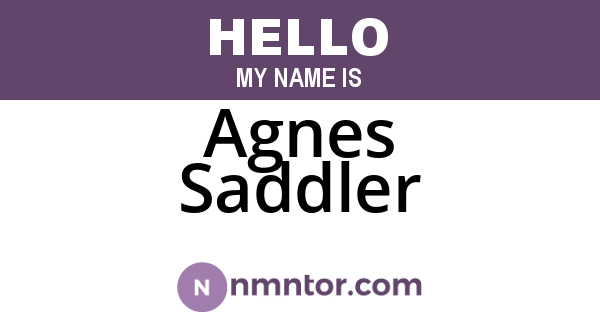 Agnes Saddler