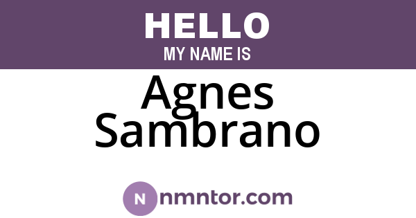 Agnes Sambrano