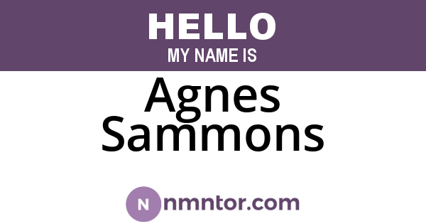 Agnes Sammons