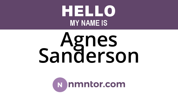 Agnes Sanderson