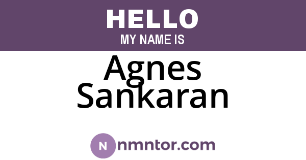 Agnes Sankaran