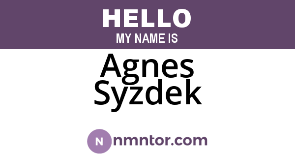 Agnes Syzdek