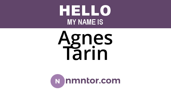 Agnes Tarin