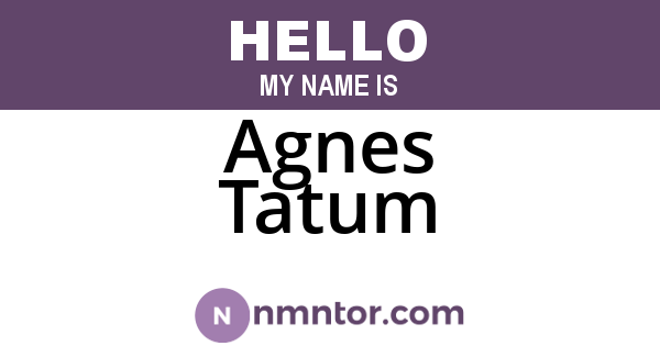 Agnes Tatum
