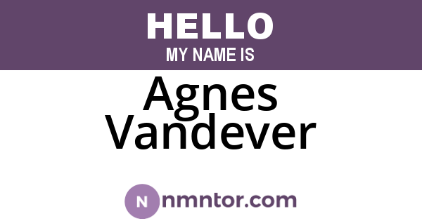 Agnes Vandever