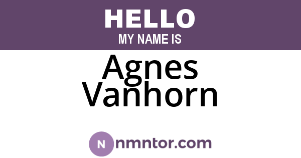 Agnes Vanhorn