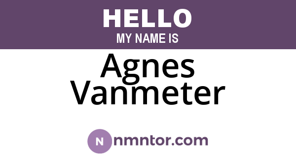 Agnes Vanmeter