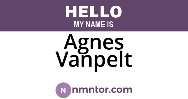 Agnes Vanpelt