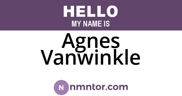 Agnes Vanwinkle