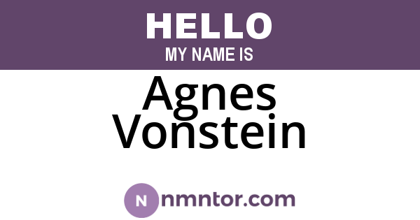 Agnes Vonstein