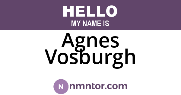 Agnes Vosburgh
