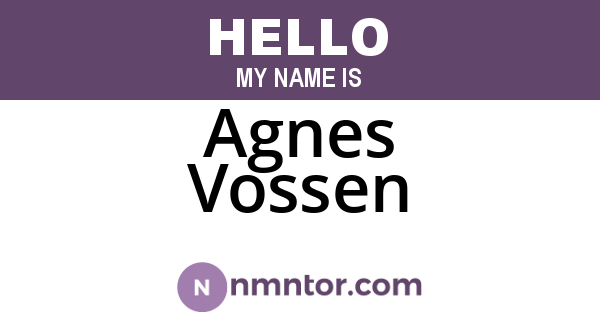 Agnes Vossen