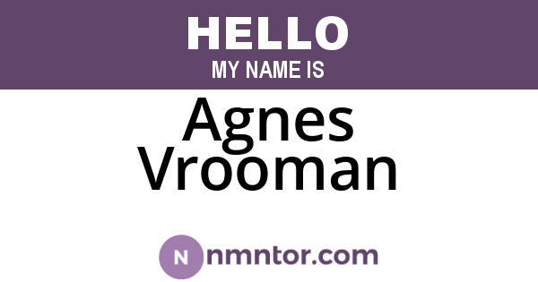 Agnes Vrooman