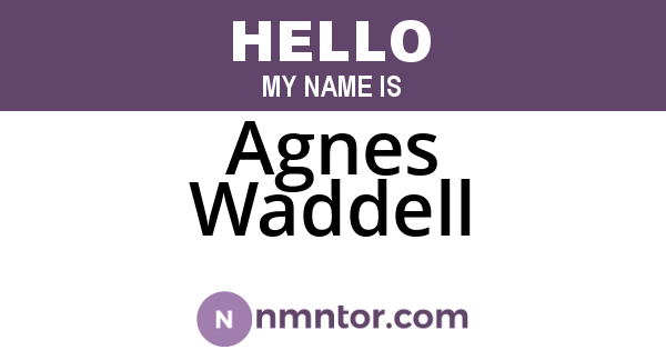 Agnes Waddell