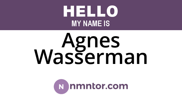 Agnes Wasserman