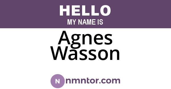 Agnes Wasson