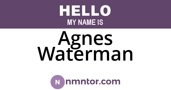 Agnes Waterman