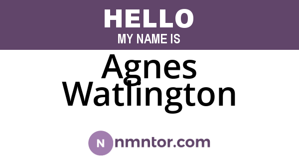 Agnes Watlington