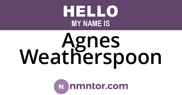 Agnes Weatherspoon