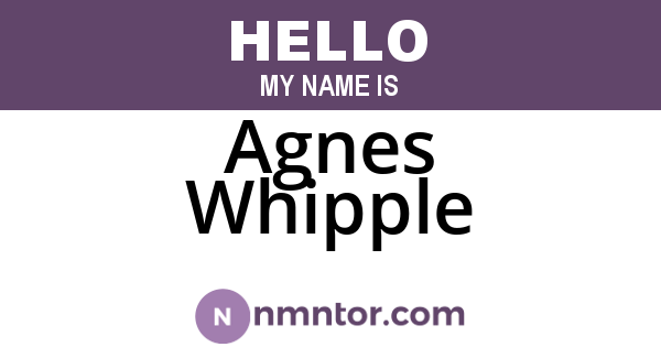 Agnes Whipple
