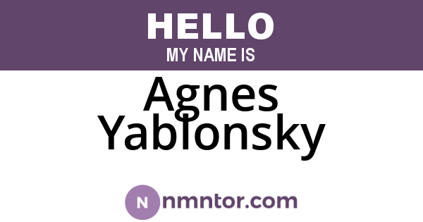 Agnes Yablonsky