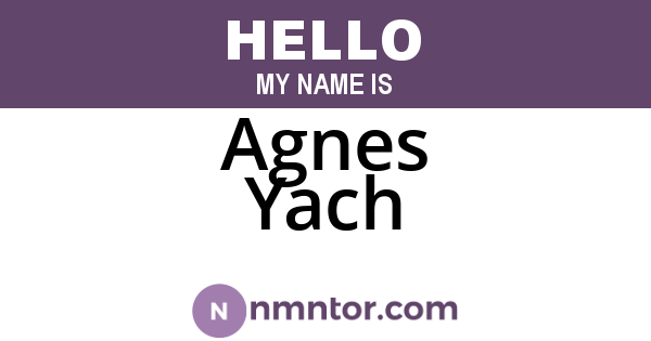 Agnes Yach