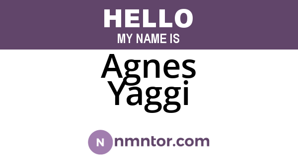Agnes Yaggi