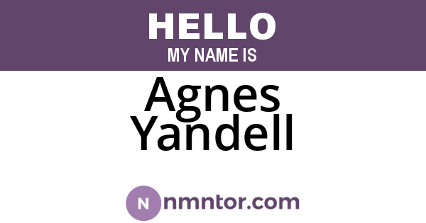Agnes Yandell