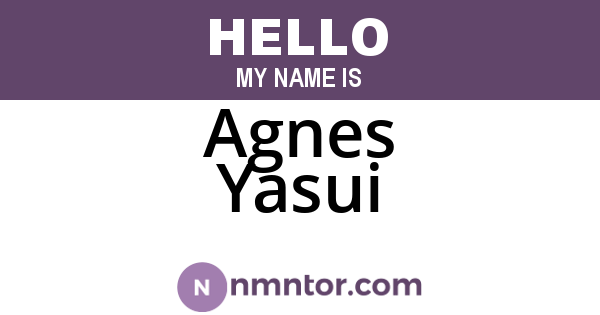 Agnes Yasui