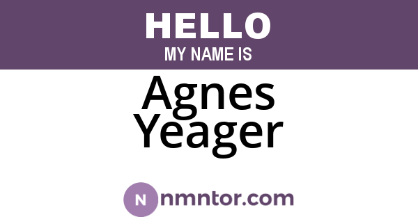 Agnes Yeager