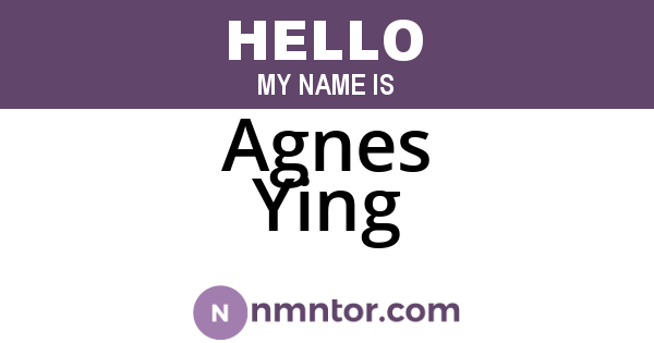 Agnes Ying