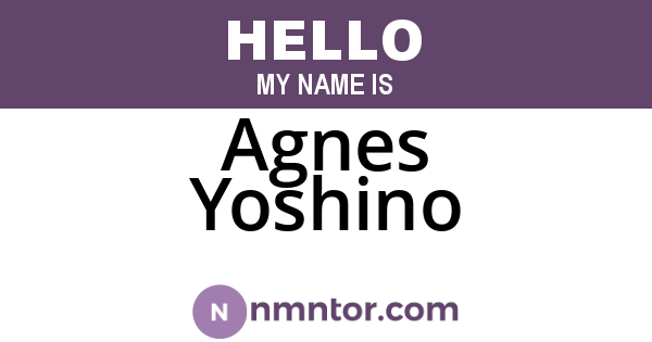 Agnes Yoshino