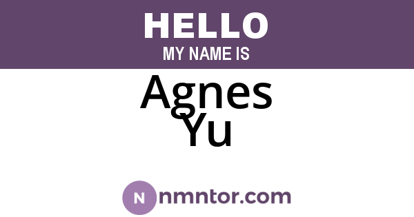 Agnes Yu