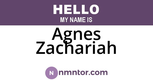 Agnes Zachariah