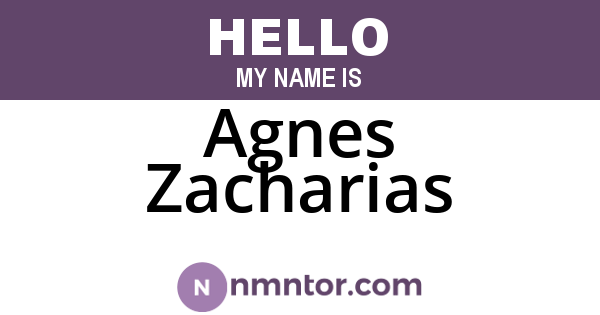 Agnes Zacharias
