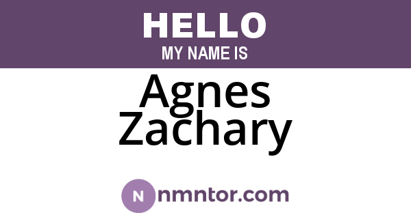Agnes Zachary