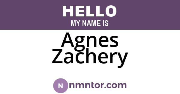 Agnes Zachery