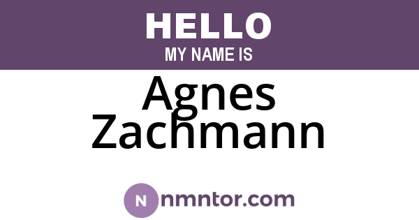 Agnes Zachmann