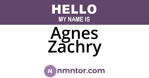 Agnes Zachry