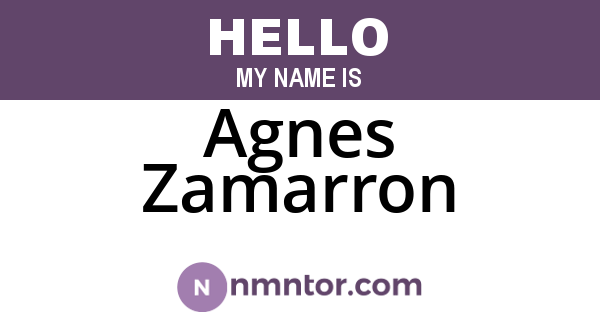 Agnes Zamarron