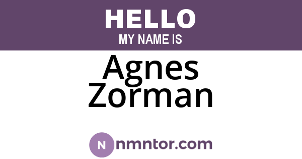 Agnes Zorman