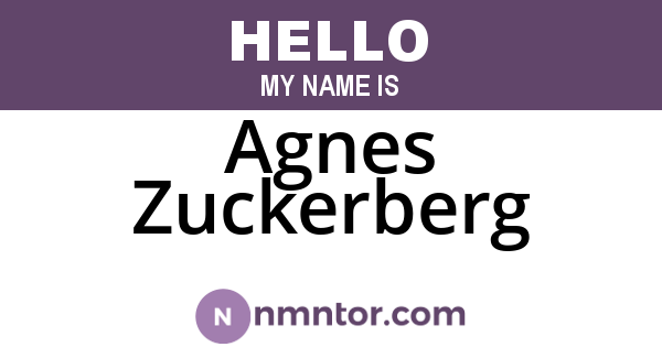Agnes Zuckerberg