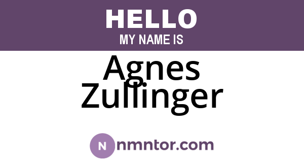 Agnes Zullinger